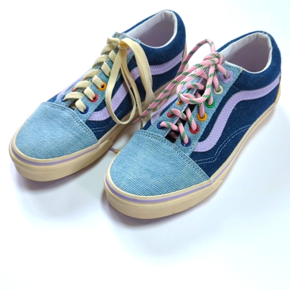 Vans, Old Skool, EM on holiday. Multicolor tie sneakers. Sz 7